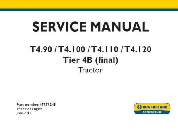 New Holland T4.90 / T4.100 / T4.110 / T4.120 Tier 4B (final) Tractor ...