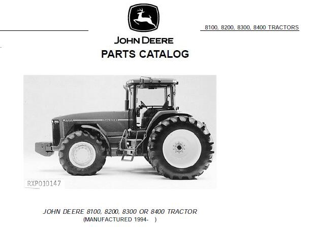 John Deere 8100-8400 Traktor Betriebsanleitung 1998 