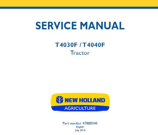 New Holland T4030F / T4040F Tractor Service Repair Manual | Service ...