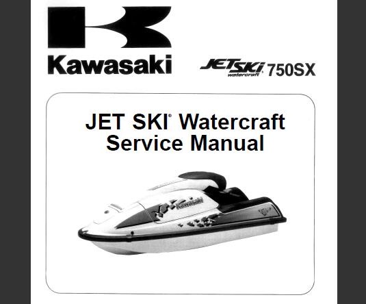 Kawasaki Jet Ski 750sx Service Manual 1995 Edition 99924-1156-04 Om121 for sale online 