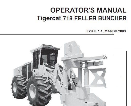 Tigercat Feller Buncher Operators Manual Service Repair