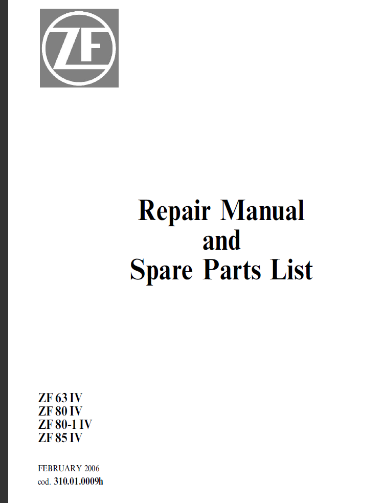 ZF Transmissions All Models Full Set Manuals Service Repair Manuals PDF